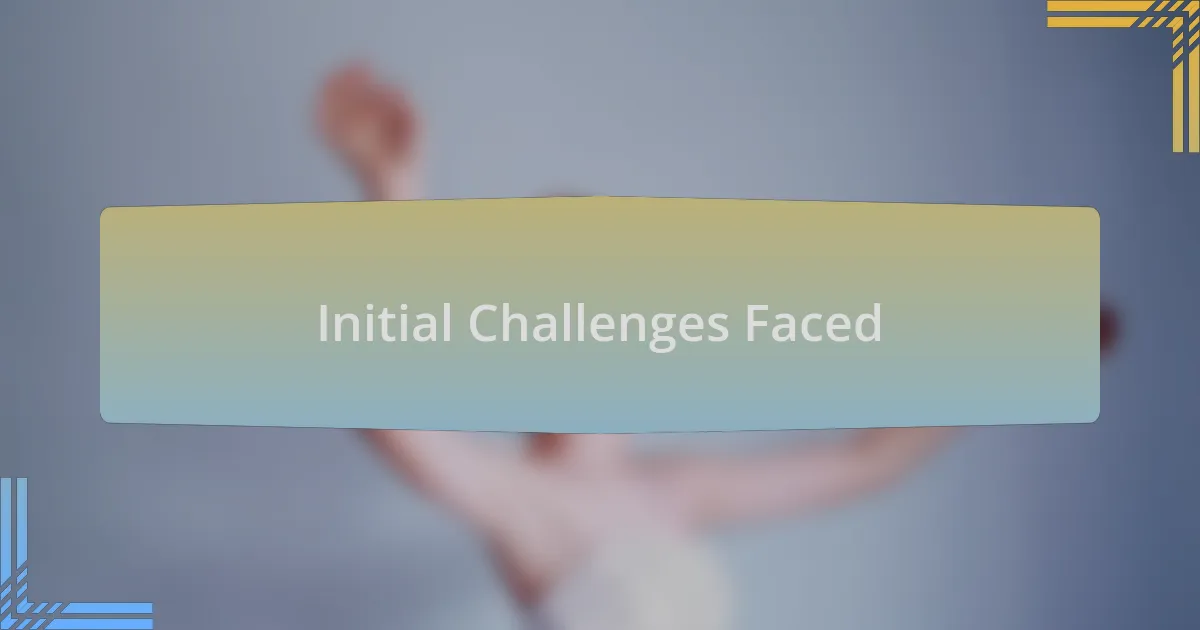 Initial Challenges Faced