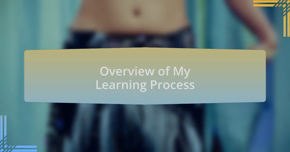 Overview of My Learning Process