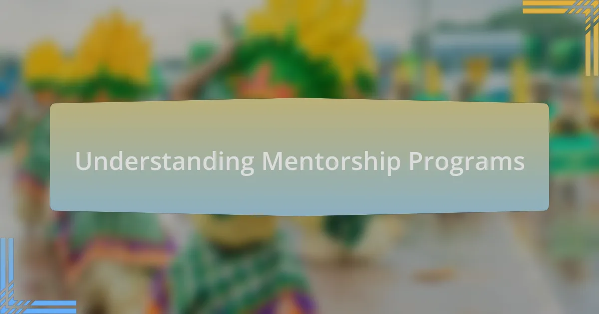 Understanding Mentorship Programs
