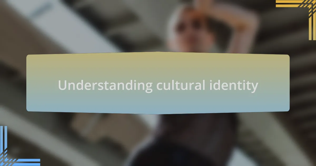 Understanding cultural identity